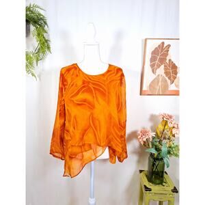 Original Antthony Women's Polyester Blouse Orange Size Large NWT